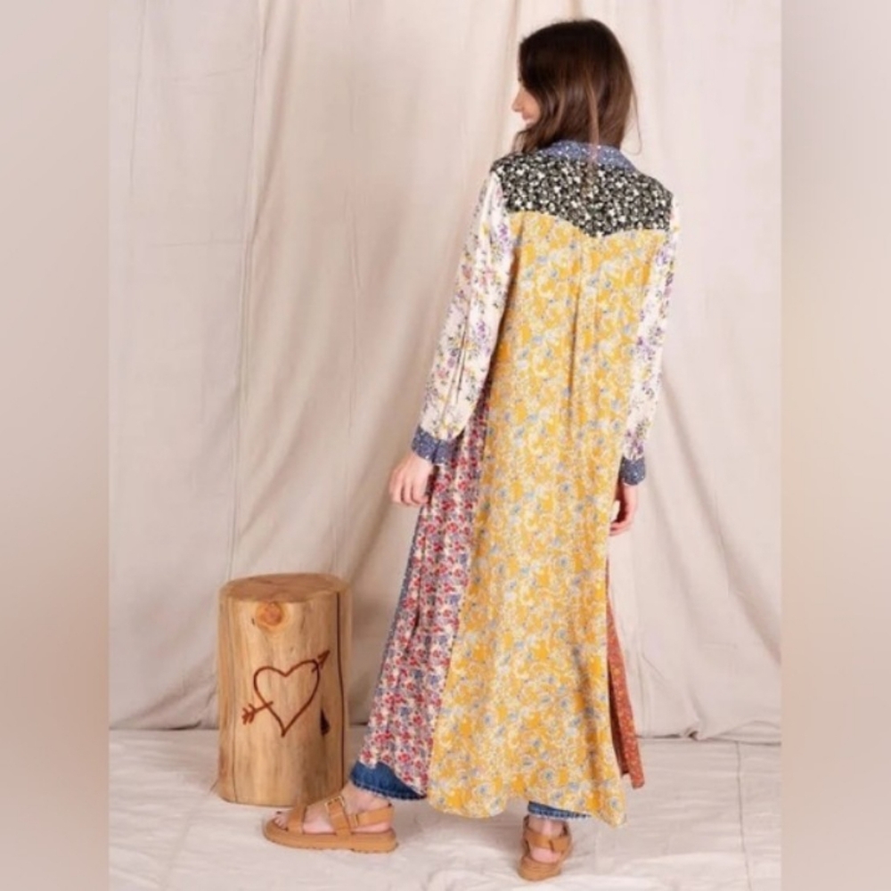 Natural Life Esme Patchwork Button Down Shirt Dre… - image 3